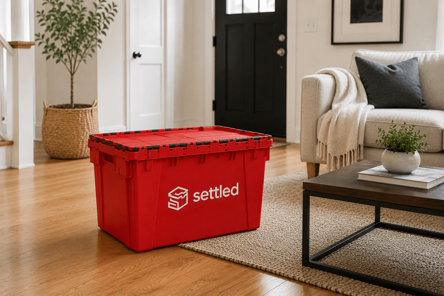 A Settled bin in a Cincinnati living room